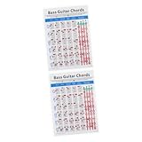 Totority 2個 エレクトリック ベース コード ダイアグラム エレキギター ベースギター キーコードチャート コードトレーニングガイ