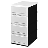 《2個セット》 木天板 収納チェスト リビングチェストW350-4 4段 幅36×奥行45×高さ75.5cm (W) ホワイト