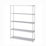 ワイヤーラックH210cm 重量棚5段展開 W121.2cm
