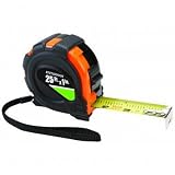 25 ft. x 1 Tape Measure Nonslip Rubber Shell Graduated in 1/16, 1/8, 1 and 1 foot stud findings by P