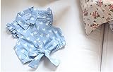 M.Z.L　ボディスーツ 半袖　女の子　女児　子供の服　デニム素材　ハート柄　ノースリーブ フォーマル (110cm, ライトブルー)