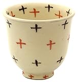 感器工房 長十郎窯 のんのこ 姫コップ 十字 赤 61114