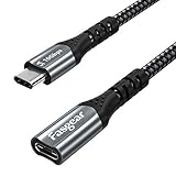 Fasgear USB C延長ケーブル 10Gbps USB 3.1 Gen 2 タイプC オス-メスコード 4Kビデオ出力対応 Thunderbolt 3ポート,Mac-Book Pro,Dell XPS,Switch,USB-C Hub,Pixel 3 (50CM, ブラック)