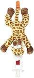 BabyHuggle 4 in 1 Plush Giraffe Pacifier - Soft Stuffed Toy with Detachable Silicone Baby Binky, Cli