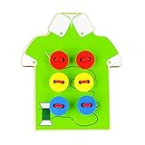 Lovoski 木製　子供 　ボードとビーズ 　ボタン　スレッディング　ゲーム　 教育玩具　ギフト　全２色選べ - 緑