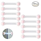 Seacan ベビーガード ストッパー 赤ちゃんのロック 子供 安全ロック ドア 引き出し キャビネット 食器棚 調節可能 高粘着カ 地震対策・防災対策 10個セット (ピンク)