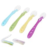 Bestgle Baby Feeding Silicone Spoon Set with Travel Carrying Case Child Feeding Spoon for Baby Self 