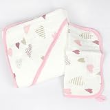 エイデンアンドアネイ Aaden+anais フード付きタオル＆ウォッシュクロス セット hooded towel set (ハートブレイカー3039)