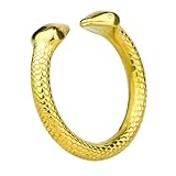 Yemaxコックリング ペニスリング 金属 304ステンレス製蛇頭型の開口設計cock ring アダルトグッズ 男性用 ペニスリングsex toys男性for menペニス リング φ29mmグランスリング防水ペ二スリング温冷プレイ-金色
