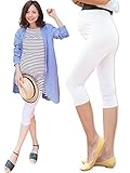 (ファッションファン) FASHION FAN らくちんパンツ マタニティ 服 レギンス ７分丈 (M, 3. ホワイト)