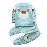 HUYB ２点セット（上着＋つりズボン）男女　かわいい　動物 ベア　ベビー服 女の子　赤ちゃん服　幼児　子供服　男の子　フード付き　4サイズ　キッズ服　ロンパース カバーオール　満月/出産祝い/プレゼ