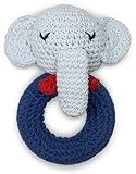 ピュアコットン動物Rattle ブルー 90501