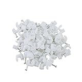 uxcell　円釘クリップ　ネイルクリップ　プラスチック　ホワイト　15mmネイル長さ 　70個