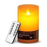 LED Candle withリモートコントロール、クラシックピラーFlameless Wax withタイマー機能アイボリー色