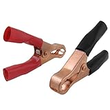 ワニ口クリップ， 2ｘ80 mm長いワニ口クリップテストクランプ　30黒と赤の車