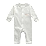 ソフトコットン幼児カバーオール長袖ベビーボディスーツ赤ちゃん服、ホワイト