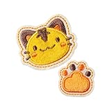 ふわふわワッペン【ねこ/肉球】２個付き アイロン接着