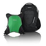 Obersee Oslo Diaper Bag Backpack with Detachable Cooler, Black/Green by Obersee