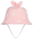 GEMVIE 可愛い ベビーハット サファリハット 女の子 あご紐 花プリント 子供帽子 耳付き キャップ 日焼け止め プレゼント 入園 通学 ピクニック オレンジ