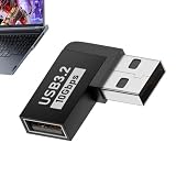 90度 USB 3.0 アダプター 直角USBアダプター USB コネクタ アダプタ 10bps データ転送 オス - メス 小型 軽量 ビデオアダプター 90度上向きタイプ ラップトップ 電話 PC 用