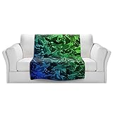 ブランケットウルトラソフトFuzzy 4サイズ！DIANOCHEデザインからby Julia Di Sano Blossoms UnchainedブルーグリーンホームDecor Unique Desi