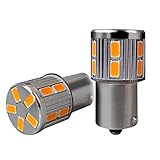 G18 LEDバルブ 抵抗内蔵 キャンセラー内蔵 ウインカー バイク用 （180度） BA15S 2個セット アンバー