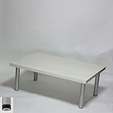 ローテーブル 幅100×奥行き65×高さ38cm ホワイト(シルバー脚)アジャスター付