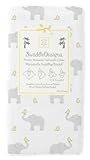 SwaddleDesigns Marquisette Swaddling Blanket, Elephant & Chickies, Pastel Yellow by SwaddleDesigns [