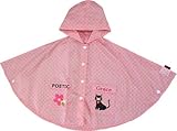 キッズ レインポンチョ カッパ 合羽 (ピンク)