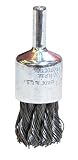 Weiler Wire End Brush, Hollow End, Round Shank, Steel, Partial Twist Knotted, 3/4 Diameter, 0.02 Wir