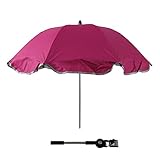 Lovelybabyベビーカー傘 任意の方向 曲げる可能 ビーチパラソル 紫外線防止 (ローズ)
