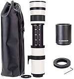 JINTU 420-1600mm f/8.3 HDマニュアル望遠レンズNEX Eマウントa7r a7s a7 a6500 a6300 a6000 a5100 a5000 a3000 NEX-7 NEX-6 NEX-5T NEX-5N NEX-5R 3Nデジタルミラーレスカメラ白
