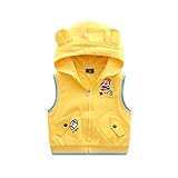 (チェリーレッド) CherryRed キッズ 子供服 女の子 男の子 ベスト 袖なし ベビーベスト秋冬 可愛い 裏起毛 100 イエロー