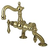 Kingston Brass CC2001T2 3-3/8-Inch to 10-Inch Adjustable Spread Deck Mount Vintage Leg Tub Filler wi