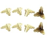 uxcell コーナーガード コーナー金具 コーナープロテクター メタルケース ブラケット プロテクター ボックス デスク エッジ テーブル 装飾 ゴールドトーン 8 個入り w スクリュー