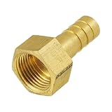 uxcell　めねじホースバーブ　ゴールドトーン　黄銅　 9.5mm PT　ストレートバーブ