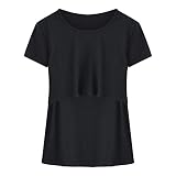 妊婦服 半袖Tシャツ Timsa 2018新番 マタニティ パジャマ 授乳口 Tシャツ レディース トップス インナー 無地 T-shirt 半袖 スプライス 授乳口付き ルームウェア 春夏 快適 ゆ