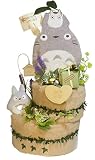 おむつケーキ となりのトトロ 豪華4段 出産祝い ラッピング・メッセージカード無料 おむつメーカー・サイズ選択可能 (パンパース（Mサイズ38枚）, 靴下（ブルー）)
