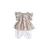 夏ベイビー服 女の子Ｔシャツ＋パンツ Pojour 1-6歳子供かわいい花２セット 綿 通気 グレー(70cm)