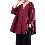 Tシャツ 大きいサイズ 秋 Duglo レディース チェック柄 女性 Ｖネック 綿 コットン 長袖 カジュアル 上着 おしゃれ 通勤 きれいめ 通学 セクシー 可愛い トップス 旅行 カットソー 個性
