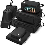 Samfolk 旅行用圧縮袋 トラベルポーチ 旅行圧縮バッグ 8点セット 大容量 防水 スペース節約