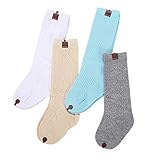 Feidoog　ハイソックス 子供 ソックス キッズ 靴下 通気 無地 綿 ベビー ジュニア　キッズ メッシュ シンプル　薄手 カラフル 可愛い 女の子 お姫様　男の子 4色4タイプ　4足セット 通学