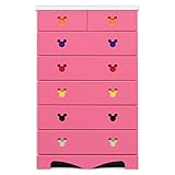 アルファタカバ ディズニー家具ハイチェスト75-6ポップミッキー(ピンク)取っ手いろいろ