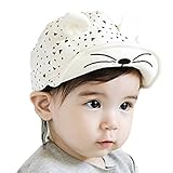 ベビーゴー　ベビー 赤ちゃん 帽子 キャップ 子ども 子供 日差し UV コットン 綿 猫 耳 星柄 春 夏 秋 ユニセックス 男の子 女の子 ユニセックス お出かけ 紫外線対策 ホワイト