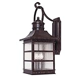 Savoy House 5-441-72 Outdoor Sconce with Pale Cream Textured Shades, Rustic Bronze Finish [並行輸入品]