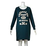 (ニッセン) nissen 【 マタニティ 授乳服 産前 産後 】 カレッジプリント スウェット地 ラグラン ワンピース 授乳機能付き フォレストグリーン マタニティ4L