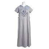 授乳服 マタニティ 半袖 ワンピース 授乳口付 カレッジ風 パーカー マキシワンピース グレー-M2815 M