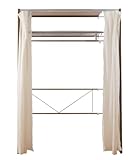 カーテン付きクローゼットロッカー上棚付き スタンダードタイプ ダークブラウン色 NJ-0363