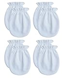 Songbai no Scratch Mittens 100 %コットン新生児のBoys Girls ( 4-pairs ) カラー: ホワイト