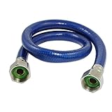 uxcell　シャワーホース　ブルー　マット銀色　ステンレス鋼